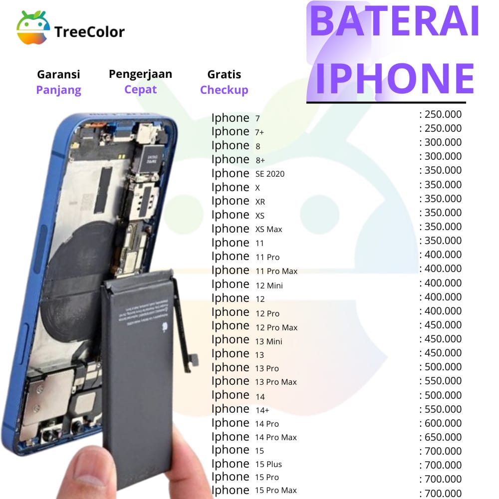 Harga ganti baterai iphone