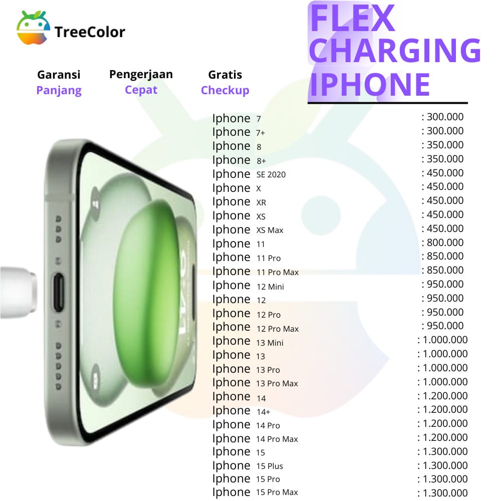 Harga servis flexy atau papan charging iphone