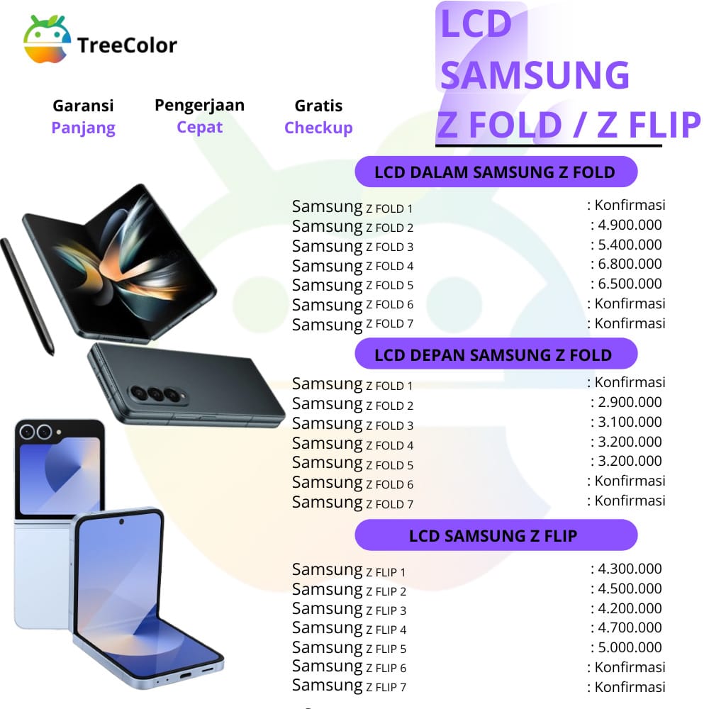 Harga lcd samsung Z fold atau flip